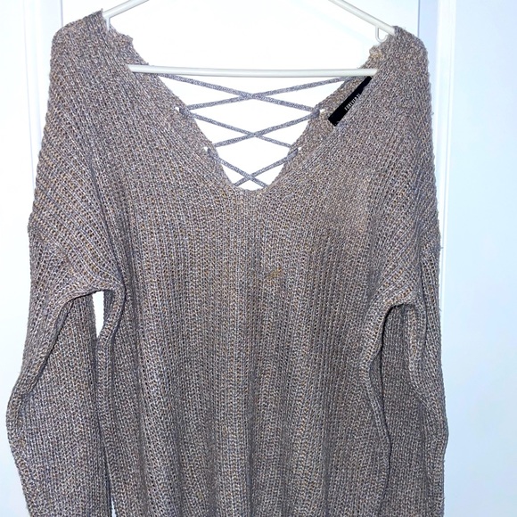 NWT Forever 21 Lace Up Sweater M - Picture 2 of 11